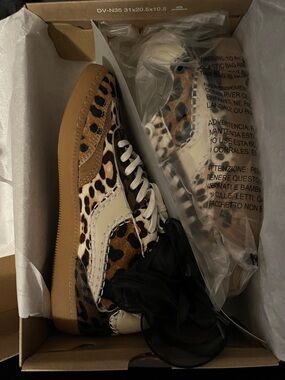 Dolce Vita Leopard Multi Calf Hair Sneakers - Brown/Black